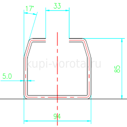 Балка направляющая 94*85*5 неоцинкованный до 600кг (КАВ5) XLE