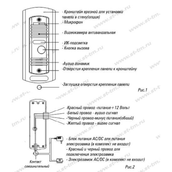 ST-P100 (СЕРЫЙ) - вызывная панель 0.6МП