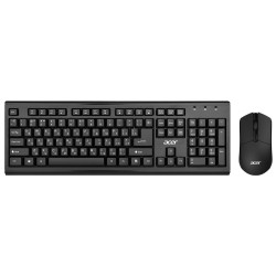 Acer OKR120 Комплект (клавиатура+мышь), USB, беспроводной, черный