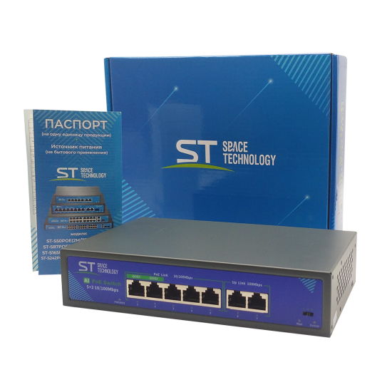 ST-S50POE(2M/78W/A)PRO - 5 портовый POE-коммутатор