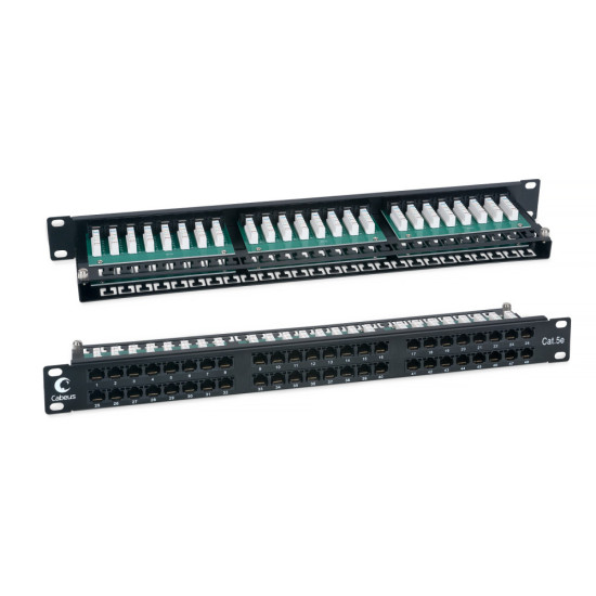 Патч-панель 19", 1U, 48 портов RJ-45 Cabeus