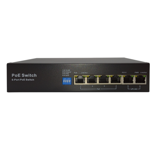 ST-S46POE(2M/60W/А) PRO - Switch POE 4-х портовый